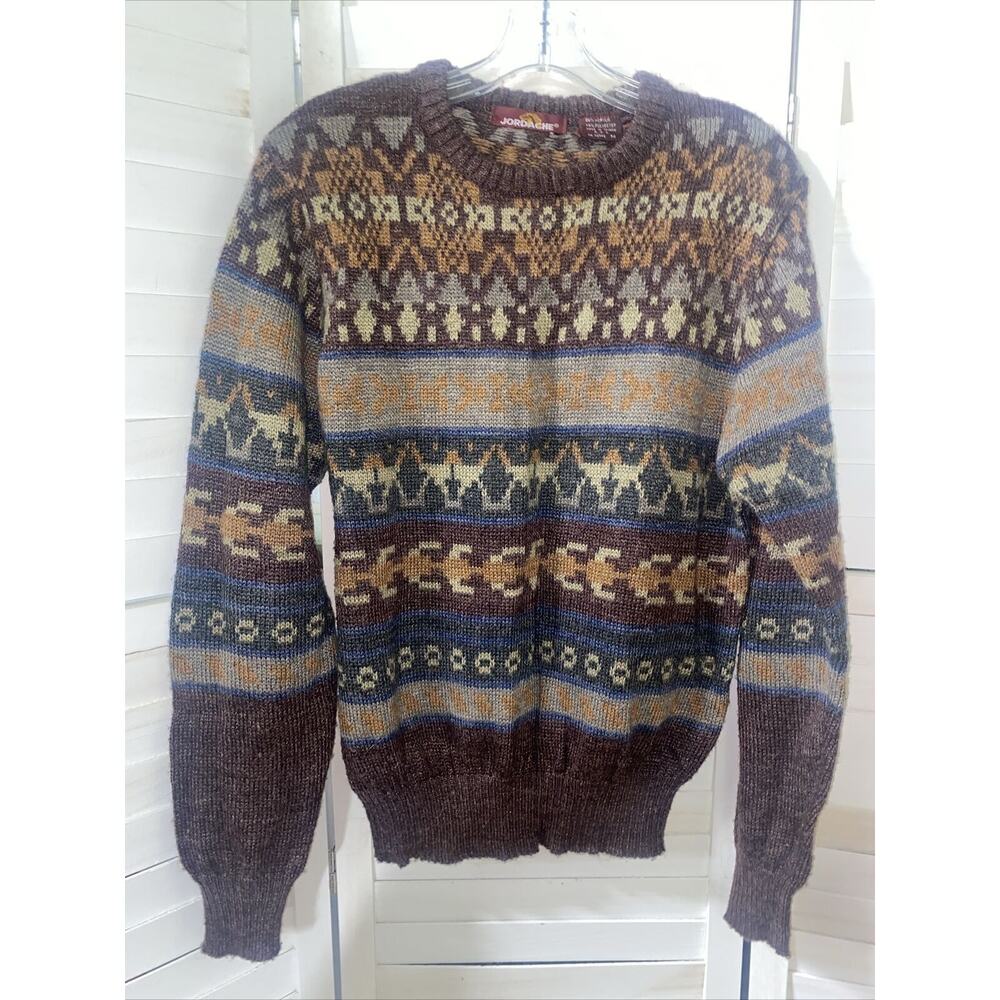 Jordache 80s/90s Vintage Acrylic Blend Brown Pullover Sweater Sz Medium